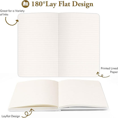 Huhuhero Lind Notebook Journals for Writing, 120Gsm Premium Thick Paper Hardcover Notebooks for Work, Business, Note Taking, Office School Supplies 5"×8.25" (10, Navy Blue)
