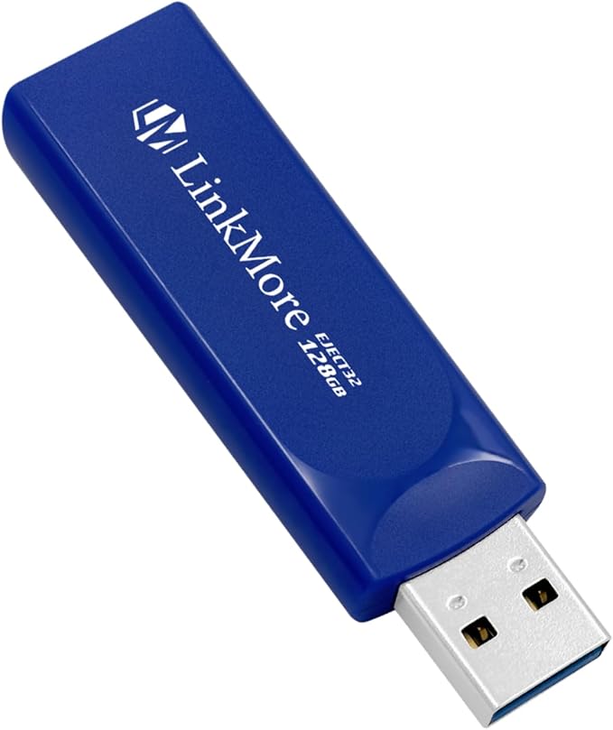 LinkMore EJECT32 128GB USB 3.2 Flash Drive, Read Speed up to 100MB/s, Retractable Design Thumb Drive