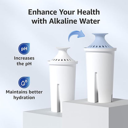 Overbest Alkaline Water Filter, Replacement for Brita® Pitchers and Dispensers, Brita® Classic 35557, OB03, Mavea® 107007, and Amazon Basics® 10-Cup Pitcher, Includes 6 Filters
