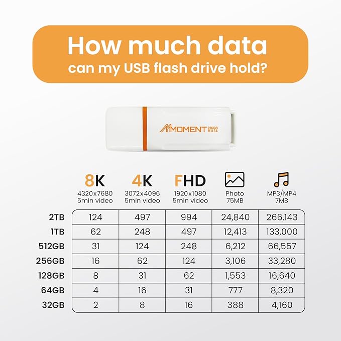 MMOMENT MU34 256GB USB 3.1 Flash Drive, Read Speed up to 120MB/s, Write Speed up to 60MB/s, Thumb Drive