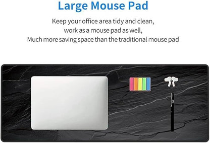 Mouse Pad Gaming Mousepad 31.5x11.8 Inch - 3mm Durable Fabric with Non-Slip Base, Waterproof Surface & Reinforced Edges for Gamers, Work Desks and Streaming Setups(Black Rock)