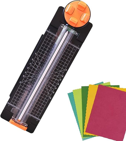 Craft Paper Cutter - Precision Cutter with Side Ruler, Heavy Duty Card Slicer with Adjustable Guide for Label Card Photo Cardstock Home Office School Classroom Students Teacher