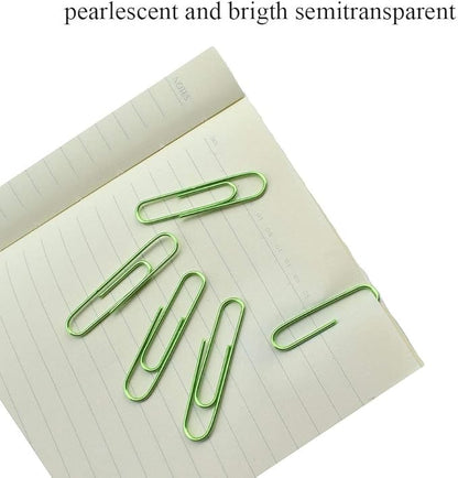 HAHIYO Paper Clips Large 2 inches Length Green Paperclips Vinyl Coated Prevent Scratching Tearing The Pages Sturdy for Bookmark Organize Home Office School 80 Pack