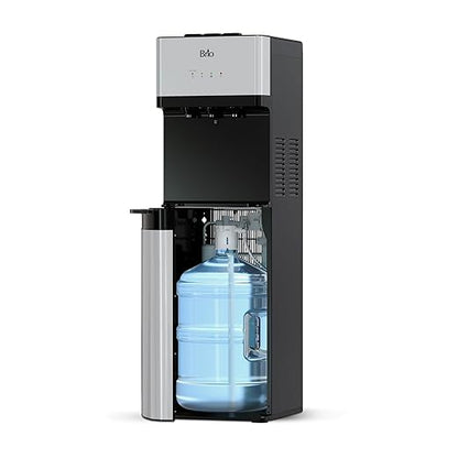 Brio 520 Bottom Load Water Cooler Dispenser for 5 Gallon Bottle w/ 2 Stage Filter | Hot Cold & Room Temp Water Options for Home & Office | Removes Chlorine, VOC's, Bad Taste & Chemicals