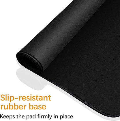 2 Pcs Large Gaming Mouse Pad Black 31.5x11.8 in,Extended Desk Keyboard Pad with Micro Weave Cloth, Edges Stitched Gaming Mouse Pad Pack for Office and Home Use
