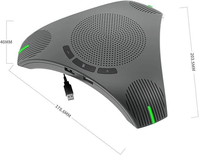 Octopus Conference Microphone and Speaker, 360° Omnidirectional USB Speakerphone, Microphone Intelligent DSP Noise Reduction for Meeting Room up to 10 People