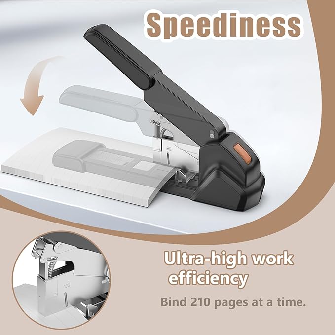 New extra large ergonomic labor-saving stapler, 240 pages large capacity,heavy-duty industrial grade, office-grade business stapler, metal material,anti-jam,contains 3000 staples, easy binding