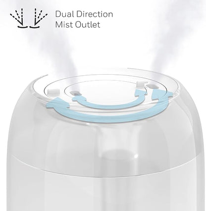 Honeywell Ultra Comfort Cool Mist Humidifier, 1 Gal Tank, No Filter, Easy to Fill and Clean, Cleaning Brush Included, Ultra Quiet, Use With Essential Oils, White, HUL545W