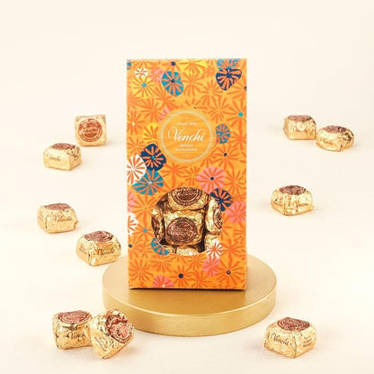 Venchi Chocoviar Crema Cacao 15-Piece Elegant Gift Box - Creamy Cocoa Filling with Piedmont Hazelnut, Milk Chocolate Shell, Dark Chocolate Coating & Chocolate Micro-Pearls, Preservative & Gluten-Free