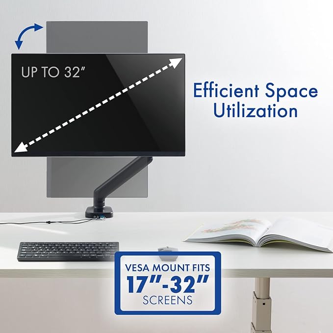 Spring LCD Monitor Arm with USB and Multimedia Ports
