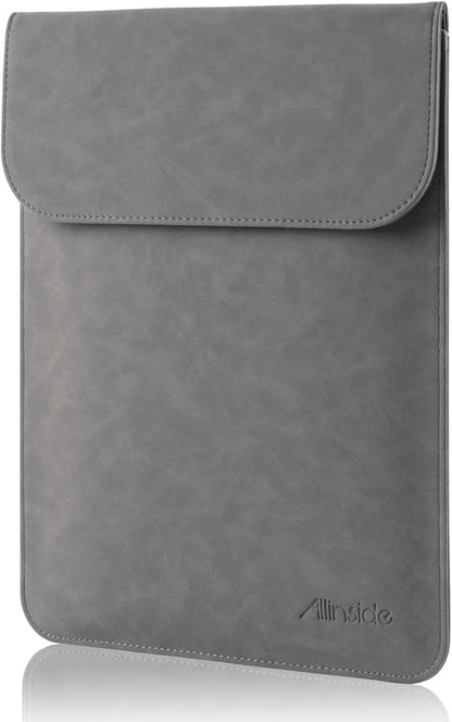 Allinside 13-13.3 inch Laptop Sleeve Case for MacBook Pro 14 2021–2024 (A2918, A2992, A3112, A3401, A3185)/MacBook Air 13 2010-2017/MacBook Pro 13 2010-2015, PU Suede Leather Laptop Case Cover, Gray
