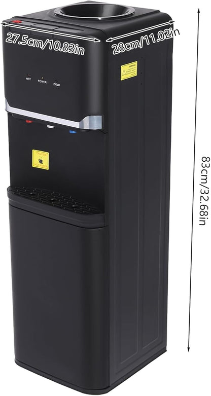 Top Loading Water Dispenser, 5 Gal Hot, Cold & Warm Water Dispenser, 110V Floor Standing Water Cooler with Safety Lock, Energy-Saving Water Dispenser for Home & Office