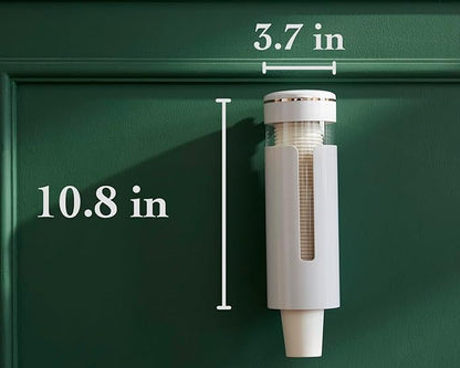 SEVENY Cup Dispenser, Wall Mount Water Cooler Cup Dispenser fits 4-7 oz Disposable Paper and Plastic Cups, Pull Type Cup Holder for Bathroom, Office, Break Room, Gym, White