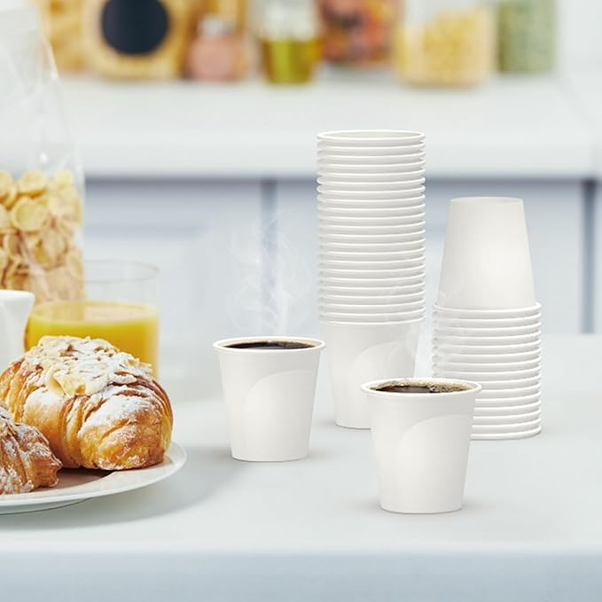 200 Count 3 oz Disposable Coffee Cups, Bathroom Mouthwash Cups, Leak-Free Food Safe Small Paper Mini Cup