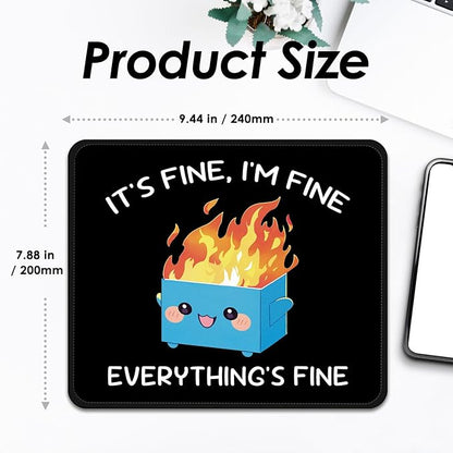 Square Mouse Pad with Stitched Edge, Premium Mousepad Washable Cloth. Computer Mouse Pad with Non-Slip Rubber Base, Mouse Pads for Computers Laptop Mouse 9.25x7.75x0.12 inch-Blue Box on Fire