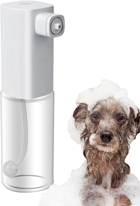 Foaming Hand Soap Dispenser Automatic - Puppy Soap Dispenser for Bathing, Shampoo Frother | Touchless Design, Rechargeable 1200mAh Battery, 300ml Capacity, ABS Material, 21x8.5cm