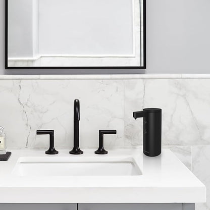 Automatic Soap Dispenser Stainless Steel with Sensor Infrared Soap Dispenser Electric IPX5 Waterproof USB-C Charging Motion Sensor for Kitchen & Bathroom (Black)
