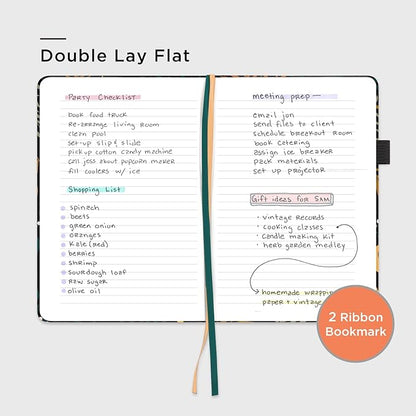 &And Per Se Lined Journal Notebook, 160 Pages, A5 5.7 x 8 inches College Ruled Thick Paper Notebook Journals for Writing, Hardcover Notebooks for Women Men Office School (Lunar Leaf)