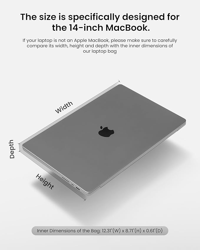 tomtoc 360 Protective Laptop Sleeve Set for 14-inch New MacBook Pro M5/M4/M3/M2/M1 Pro/Max A3112 A3401 A3185 A2992 A2918 2025-2021, Water-Resistant MacBook Case Bag with Organized Accessory Pouch