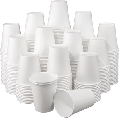 12 oz Paper Cups, 300 Pack 12oz Disposable Paper Coffee Cups, Coffee Cups 12 oz for Cold and Hot Drinks, White Paper Drinking Cups for Parties, Picnic, Cafes, Bistros and Events
