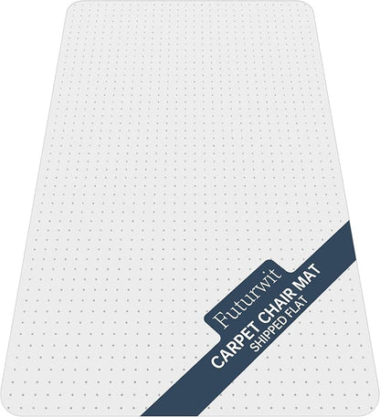 Office Chair Mat for Medium Pile Carpeted Floor, Ship Flat 47"x33" Heavy Duty Floor Protector for Desk, Plastic Rolling Clear Floor Mats, Smooth Glide, No Divot, Rectangular