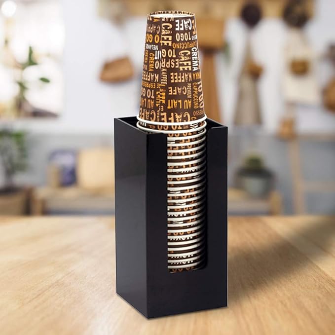 Disposable Paper Cup Dispenser, Acrylic Coffee Cup and Lid Storage Organizer Holder, Coffee Milk Tea Shop Restaurant Accessories Christmas Party Supplies