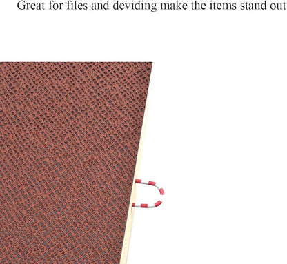 HAHIYO Paper Clips 2 inches (50mm) Length Striped Paperclips Vinyl Coated Prevent Scratching Tearing The Pages Sturdy Assorted Colors for Bookmark Organize Home Office School 100 Pack