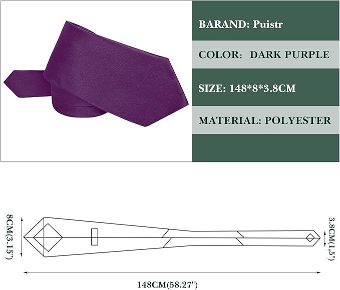 Men's Ties Solid Pure Color 3.15" (8CM) Necktie Plain Formal Business Wedding Black Ties For Men