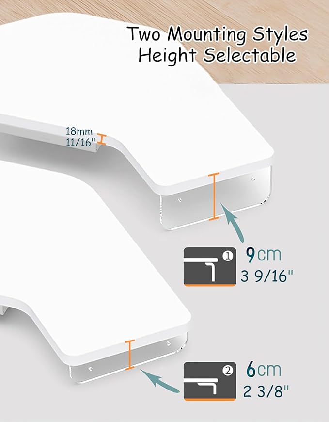 Corner Monitor Stand Clear Acrylic Leg ＆ Wood Corner Screen Stand, L-Shape Desk Triangle Riser for Monitor/Laptop/Computer, Corner Organizer with Drawer (Color : White)