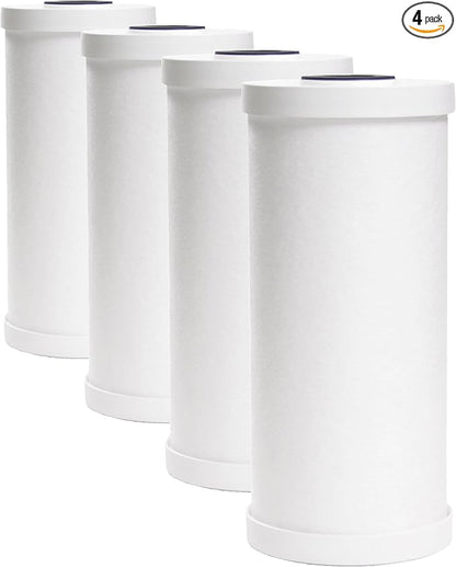 GE FXHTC Water Filter, Replacement for Water Filtration System, NSF Certified: Reduces Chlorine, Sediment, Rust & Other Impurities, Replace Every 3 Months for Best Results, 1 Filter (Pack of 4)