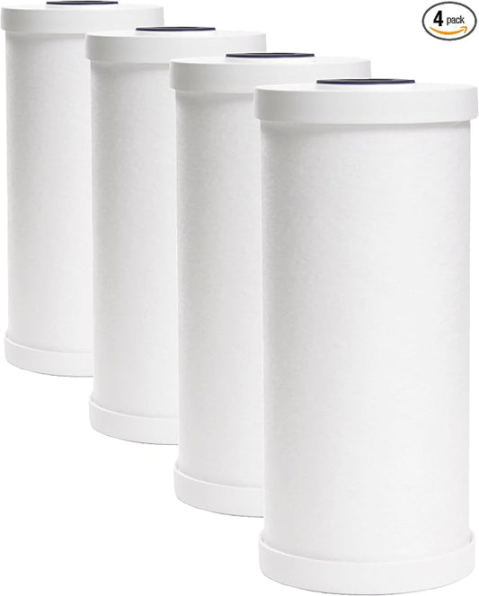 GE FXHTC Water Filter, Replacement for Water Filtration System, NSF Certified: Reduces Chlorine, Sediment, Rust & Other Impurities, Replace Every 3 Months for Best Results, 1 Filter (Pack of 4)