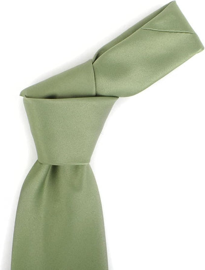 boxed-gifts Umo Lorenzo Tie for Men Satin Finish Necktie - Standard Width Ties - Black, Navy, Red, Sage Green Tie