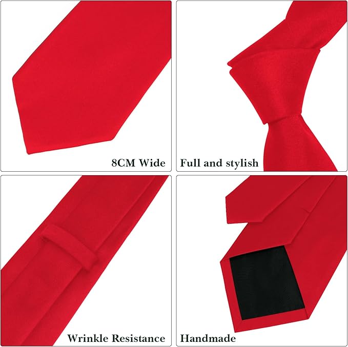 Men's Ties Solid Pure Color 3.15" (8CM) Necktie Plain Formal Business Wedding Black Ties For Men