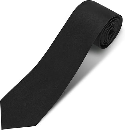 Men's Ties Solid Pure Color 3.15" (8CM) Necktie Plain Formal Business Wedding Black Ties For Men
