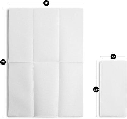 5000-Pack BloominGoods Disposable Bathroom Napkins | Linen-Feel Guest Towels | Cloth-Like Hand Tissue Paper, White, 12" x 17"