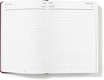 Wykeham's Executive 2026 Daily Journal Planner – US Public Holidays & Format – Customization Available (Personalized Conker, 8.5"×5.5")