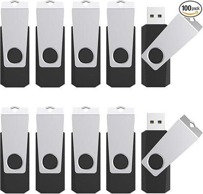TOPESEL USB Storage Flash Drive,100PCS 4GB Flash Drive Bulk USB 2.0 Flash Drive Bulk Pack, Flash Drives Memory Stick, USB Drive Thumb Drives Flash Memory Stick (4G, 100 Pack, Black)