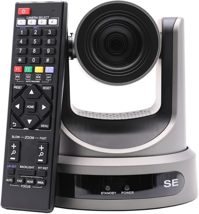 PTZOptics Move SE 30x 1080p Full HD Advanced PTZ Auto-Tracking Pan Tilt Zoom Camera for Live Streaming and Video Production (Gray)