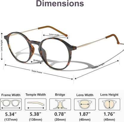 VISOONE Round Lightweight Blue Light Blocking Glasses Women Men Fashion Cute Thin Eyewear Niko