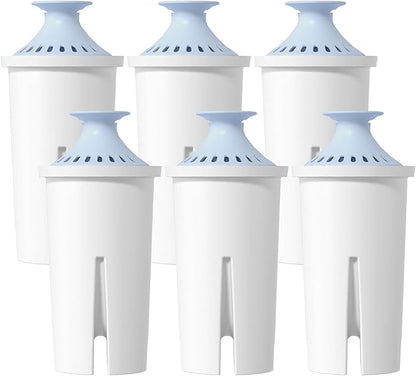 Overbest Alkaline Water Filter, Replacement for Brita® Pitchers and Dispensers, Brita® Classic 35557, OB03, Mavea® 107007, and Amazon Basics® 10-Cup Pitcher, Includes 6 Filters