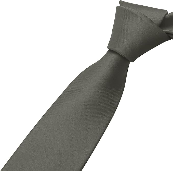 KOOELLE Men's Ties Solid Pure Color Plain Neckties Formal Black Ties For Men