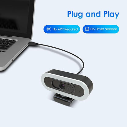 saylas 2K Webcam for PC, 2K@60FPS/1080P@60FPS Webcam with Microphone, USB Computer Camera with RGB Lights, Autofocus, Noise Cancellation, Privacy Cover, 65° FOV, Web Camera for Computer/Laptop/MacBook