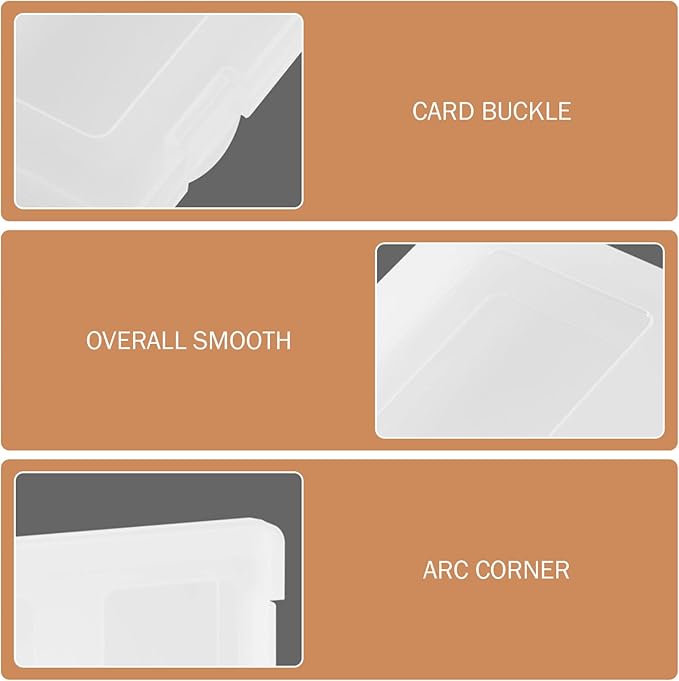 Clear File Box, 4Pcs Clear Plastic File Box A4 Document Portable Project Case Paper Storage Container for Magazine, Scrapbook, Office School Supplies