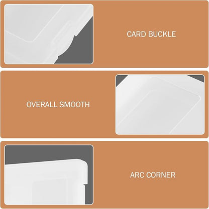 Clear File Box, 4Pcs Clear Plastic File Box A4 Document Portable Project Case Paper Storage Container for Magazine, Scrapbook, Office School Supplies
