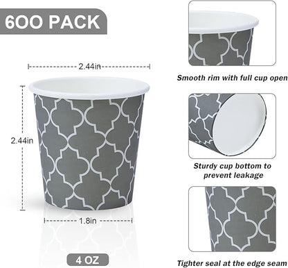 Lamosi 600 Pack 4 oz Paper Cups, Disposable Paper Coffee Cup, Small Espresso Cups for Bathroom, Mouthwash, Home, Party and Office