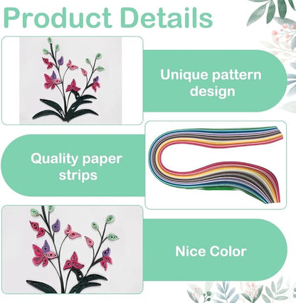 WEBEEDY 20 Sets Paper Quilling Kit for Adults Beginners 5 Styles Flower Quilling Greeting Card Making Kit with Instruction DIY Unique Flowers Cards for Valentine's Day Wedding New Year's Day