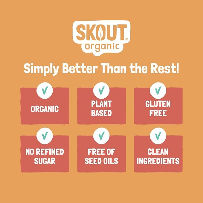 Skout Organic Apple Pie Kids Snack Bars (18 Pack) | Organic Kids Snack Bars | School Snacks & Lunch Snacks | No Refined Sugar | Vegan & Paleo | Gluten, Dairy, Grain, Peanut Free