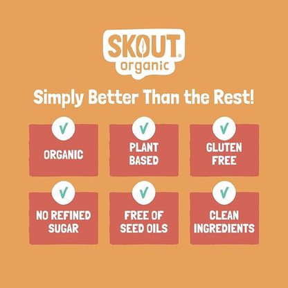 Skout Organic Apple Pie Kids Snack Bars (18 Pack) | Organic Kids Snack Bars | School Snacks & Lunch Snacks | No Refined Sugar | Vegan & Paleo | Gluten, Dairy, Grain, Peanut Free