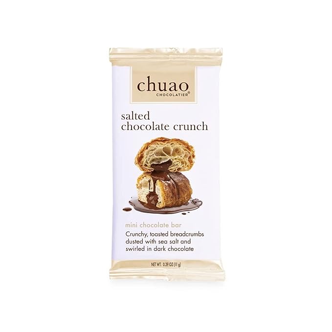 Chuao Chocolatier Salted Chocolate Crunch Dark Chocolate Mini Gourmet Chocolate Bar, 24-Ct. (0.39 oz. each)