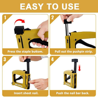 GYKLE Point Driver Framing Tool, Flexible Point Gun Tacker, Lightweight Metal Picture Framing Tool with 1000 Points for Artist Framing Paintings and Pictures